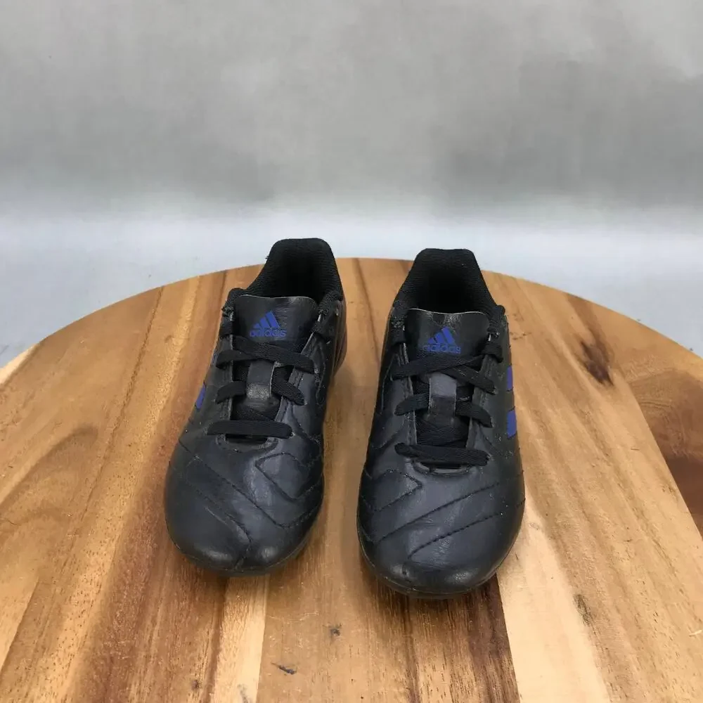 Adidas Goletto VIII Soccer Cleats Little Kids 11K Black Blue Firm Ground Lace Up